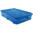 Caja 60 l. con ruedas tapa simple azul